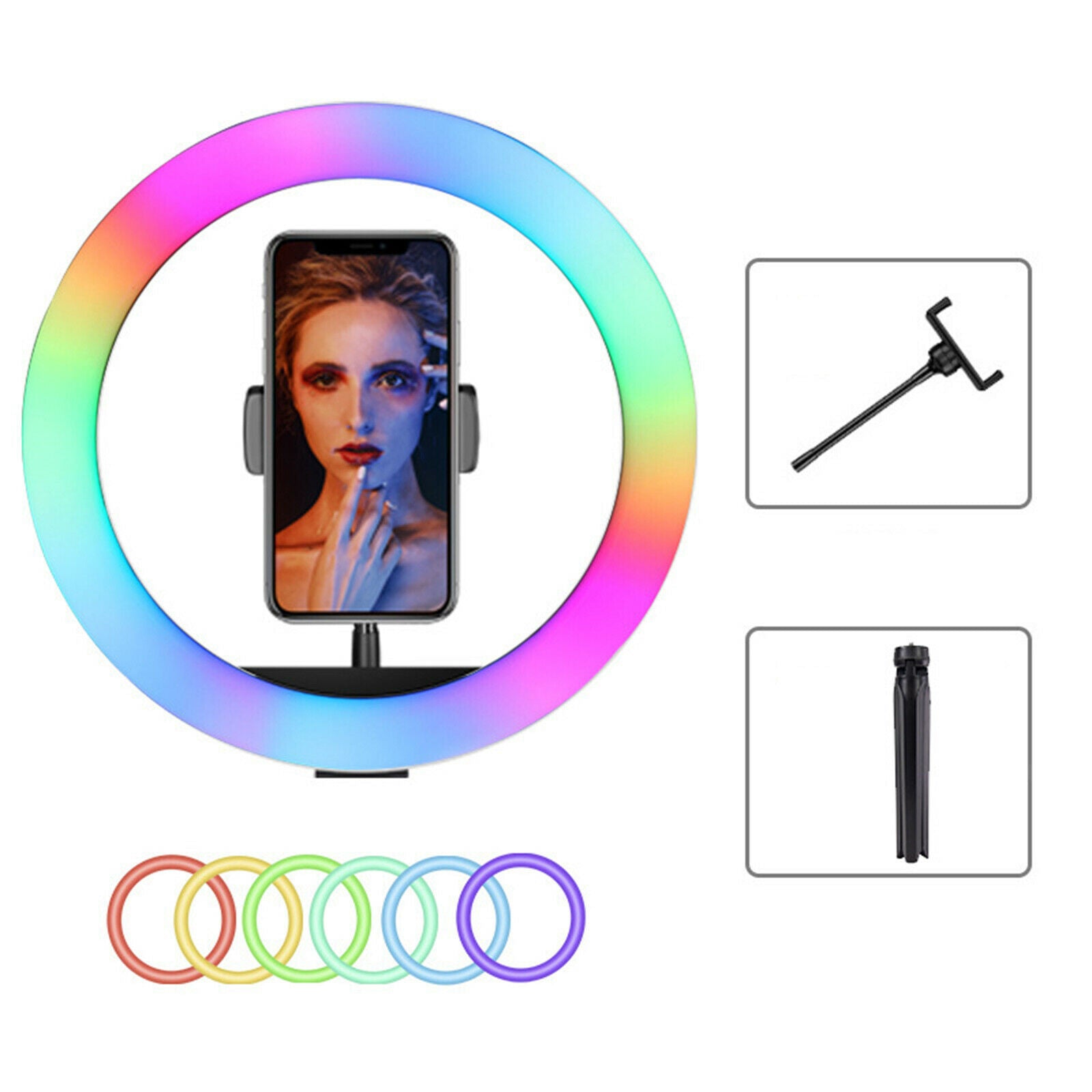 10inch LED Ring Dimmable Light with Tripod Stand Tabletop Makeup Ringlight