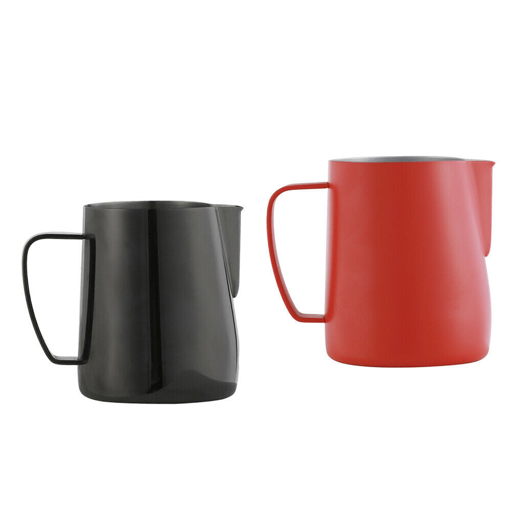 Set of 2 Milk Frothing Pitcher, Stainless Steel Frothing Cup - Perfect for Home