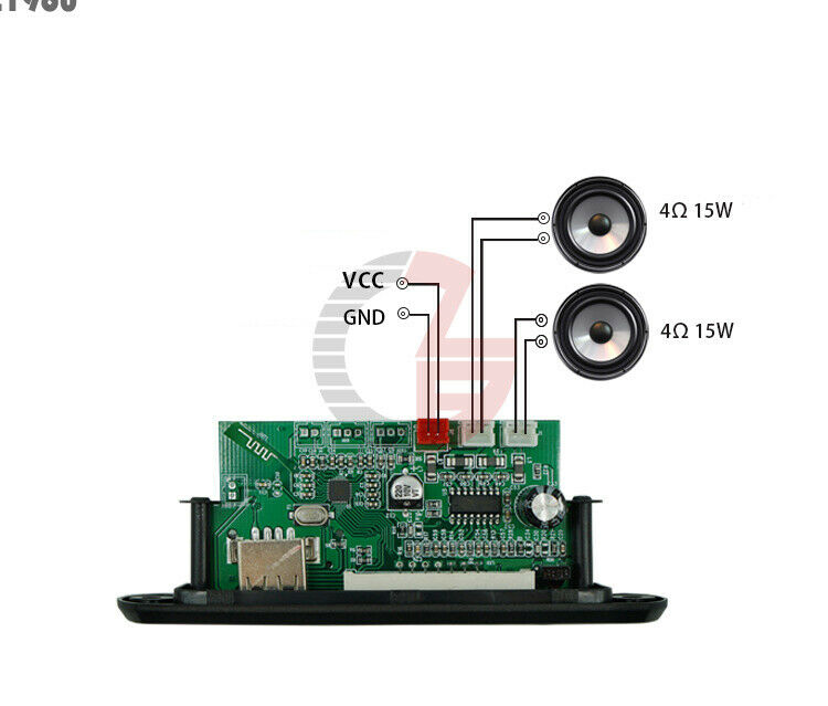 Car Wireless 12V WMA 2*15W Amplifier MP3 Decoder Board Audio Module USB TF Radio