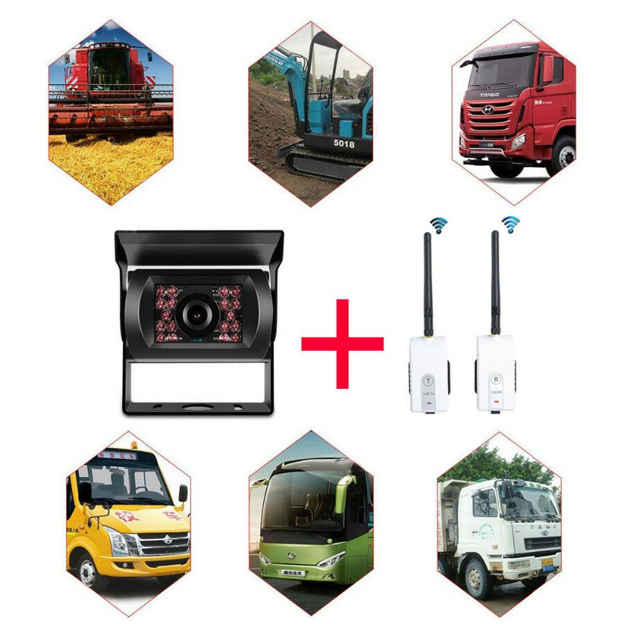 Durable 2.4G Wireless AV Cable Transmitter Receiver Kit for Car Vedio Moniter