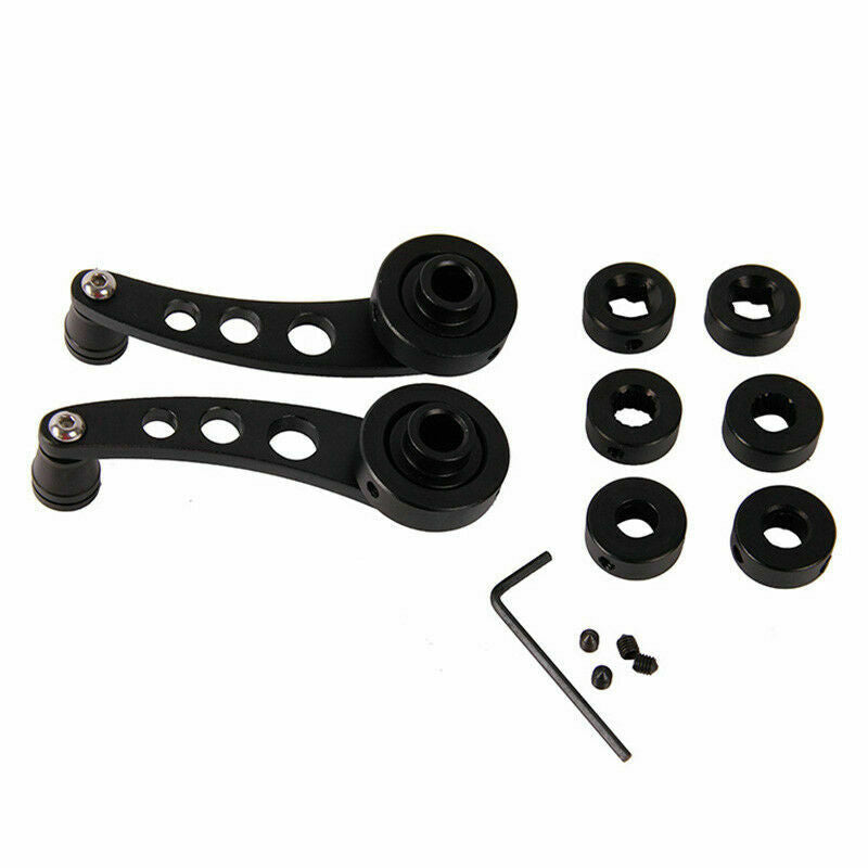 2x Car Truck Universal Billet Aluminum Manual Door Handle Crank Window Winder