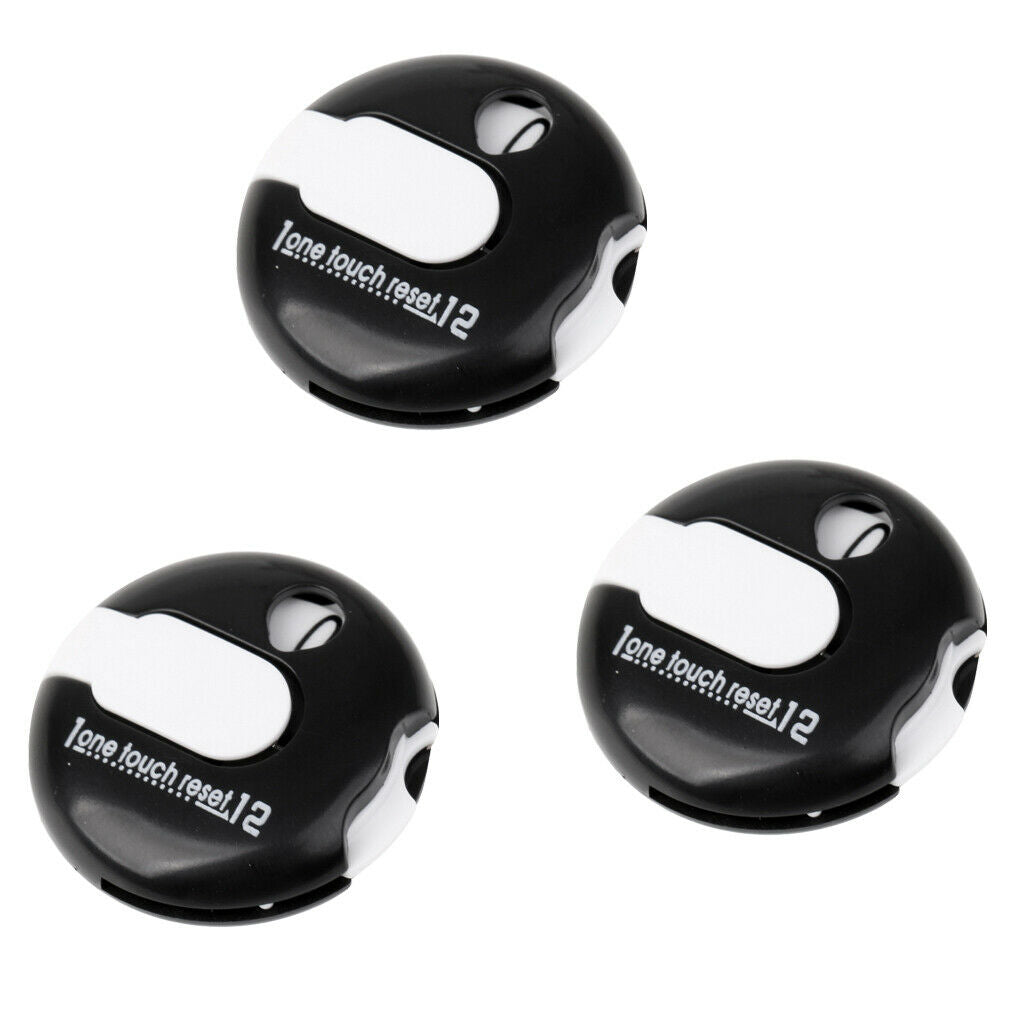 3 Pack Golf   Touch Reset Counter Golf Stroke Score Counters, Black