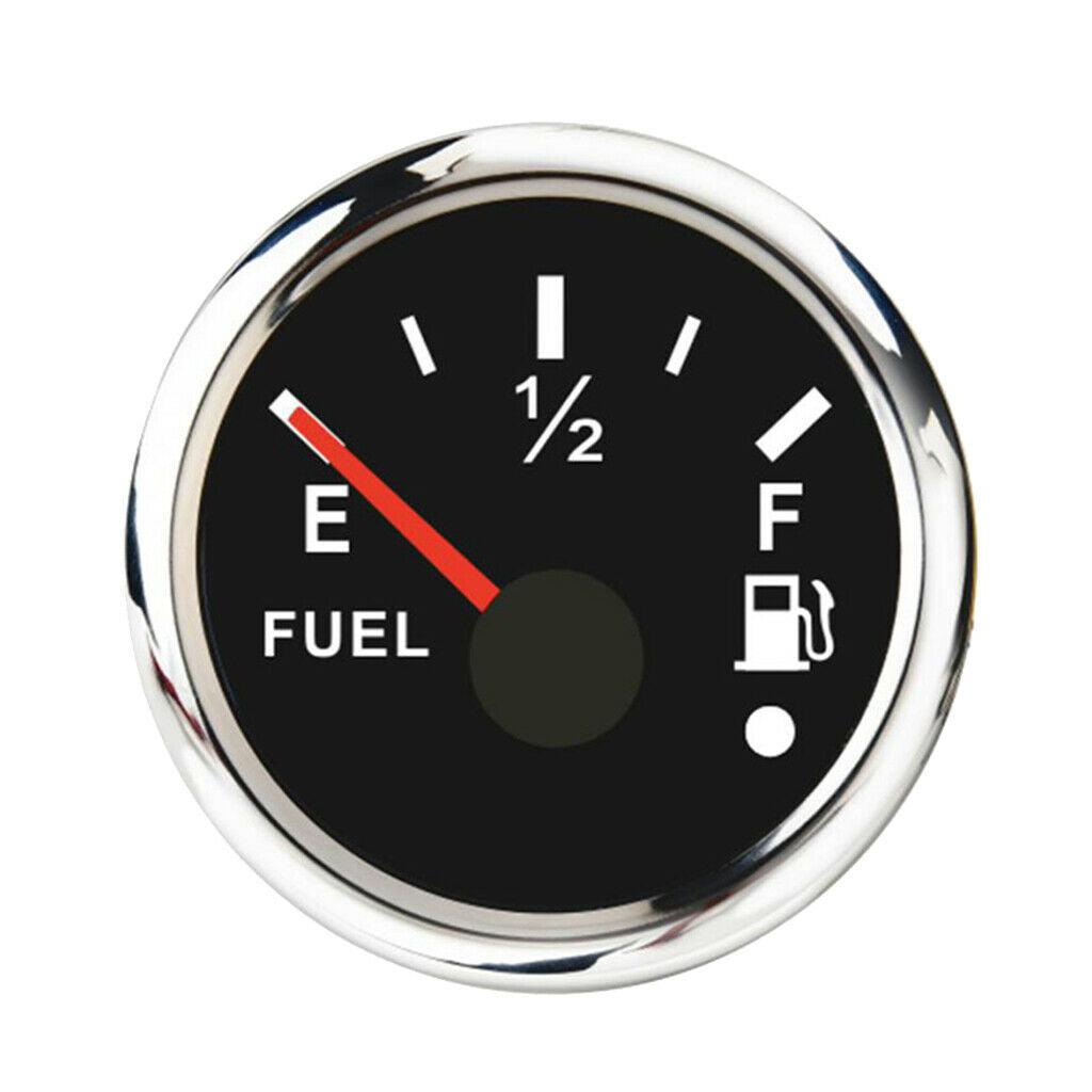 Fuel Level Gauge Meter Boat Yacht Waterproof Protection Black 52mm 2" 9-32V