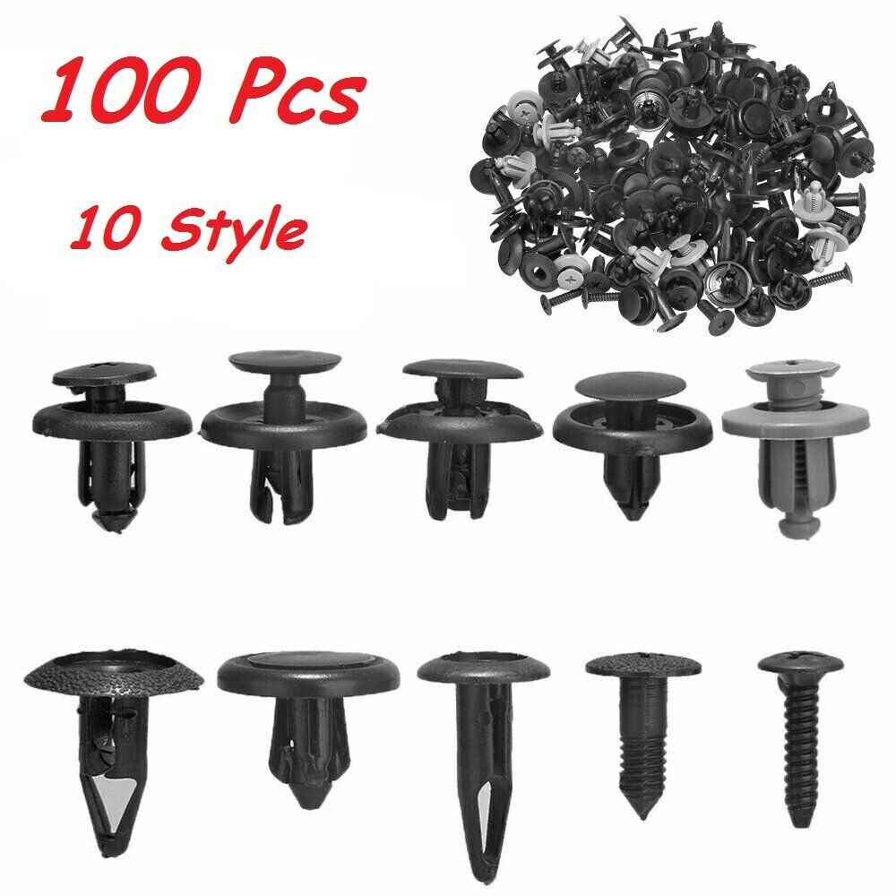 100pcs Trunk Screw Rivets Set Car Bumper Fender For Auto Plastic Fastener Clips