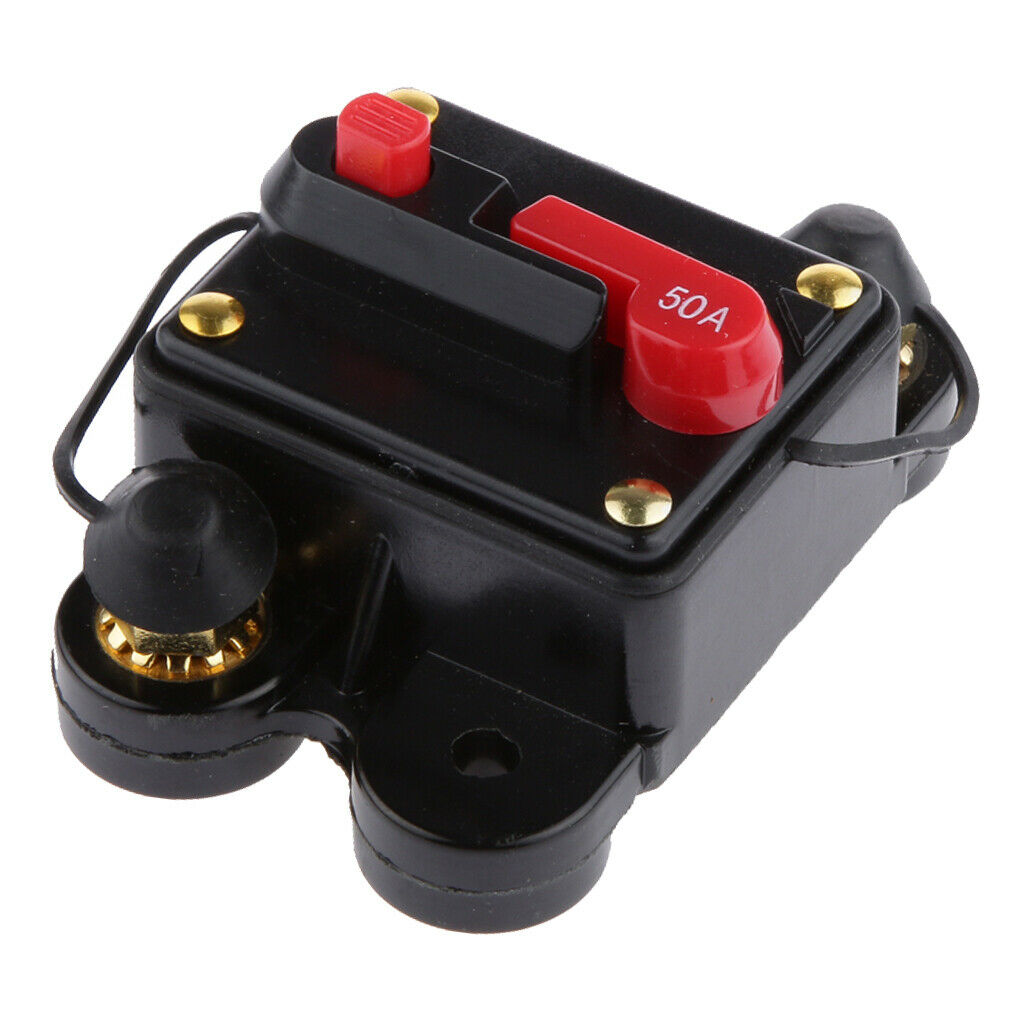 Manual Reset Breaker 12v/24v Audio Tester Reset Switch Fuse Holder 50A 02
