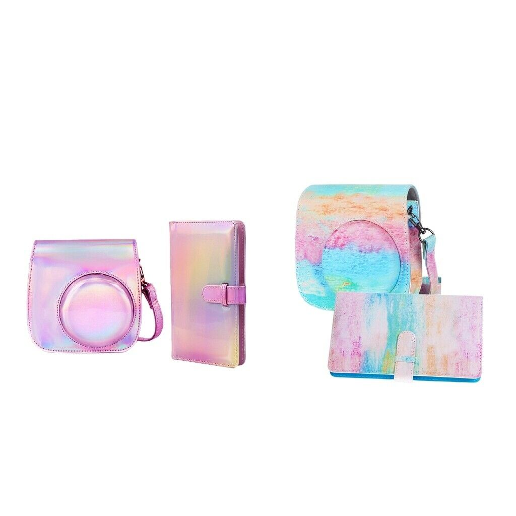 2Set Camera Bags Film Camera Cover for Fuji Instax Mini 9 8 Camera & Straps