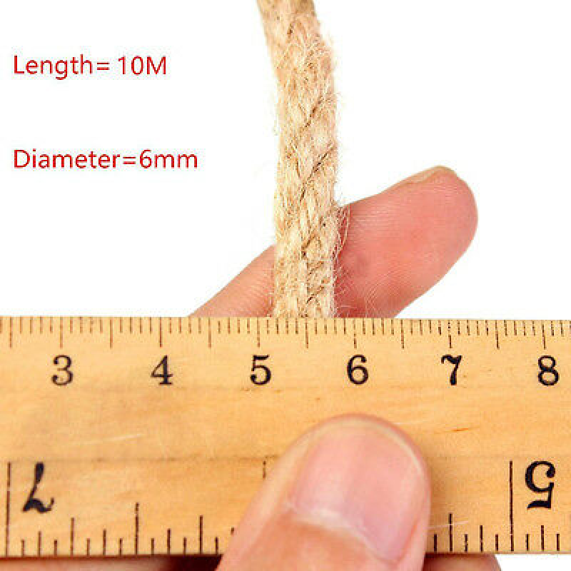 6mm Burlap Rope Twist Hemp Natural Linen Twine Jute Cord Craft String 20M