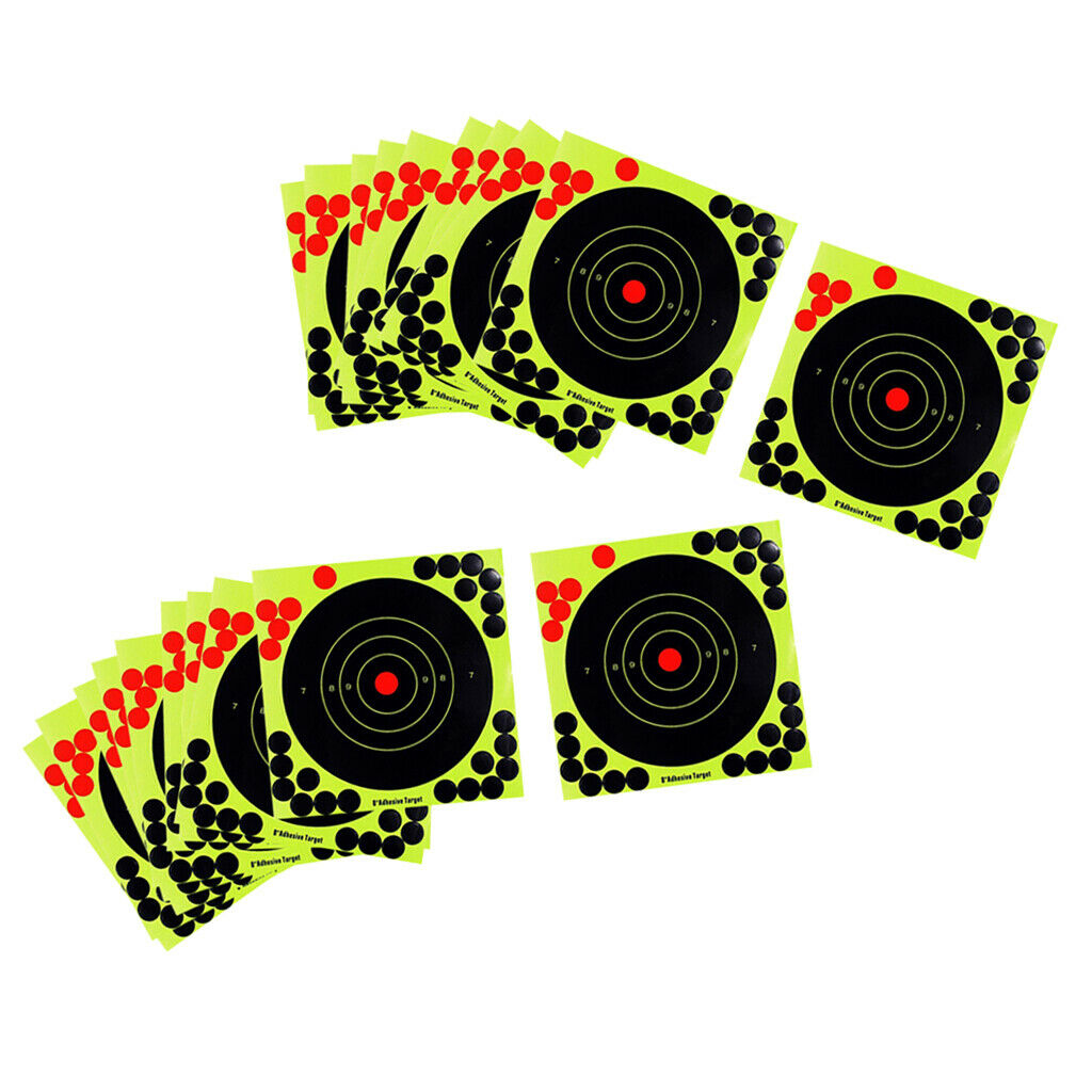20Pcs 8inch Round Shape Shooting Targets Self Adhesive Splatter Fluorescent