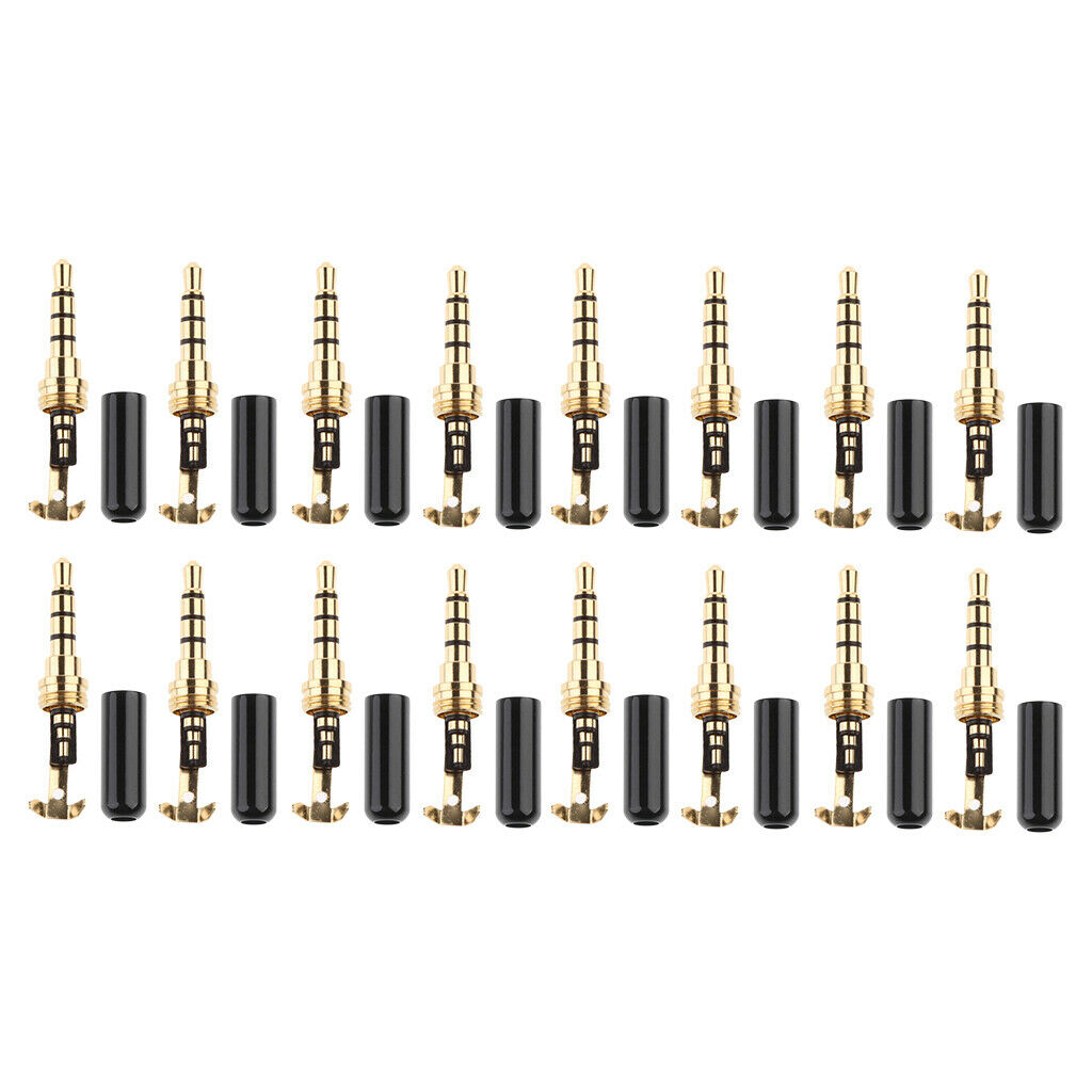 16x Universal Black Metal 3.5mm Audio Plug Connector For Headphone Earphone