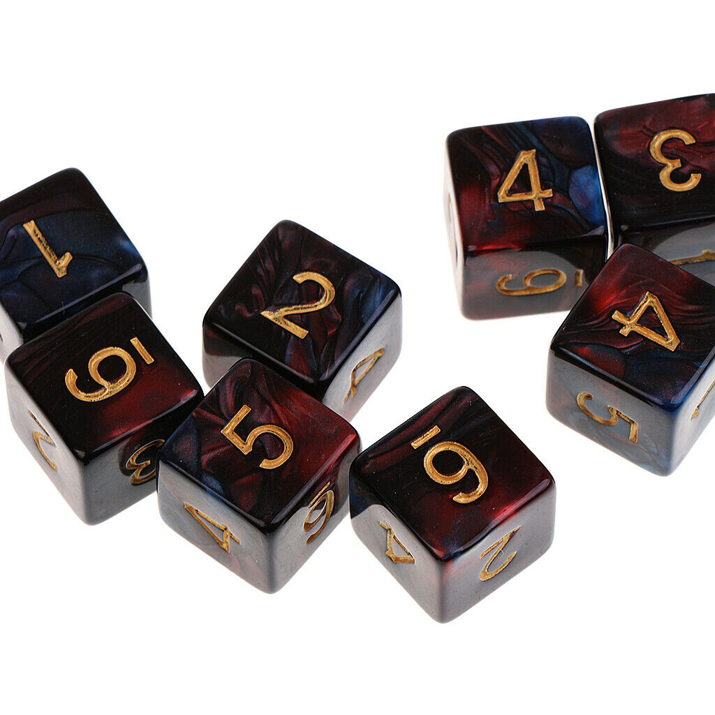 10x D6 acrylic dice 6-sided dice accessories for board game RPG game blue red