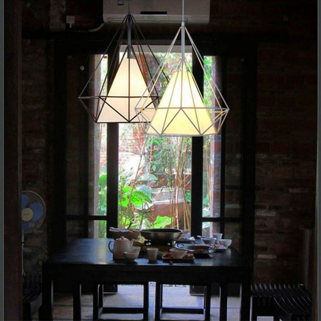 Geometric Diamond Ceiling Pendant Light Shade Lampshades White-White Cover