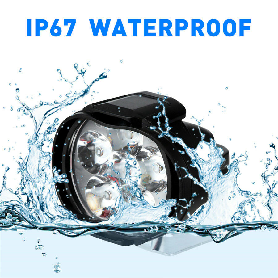 2x 10W 6LED White 1000LM Motorcycle ATV Headlight Driving Fog Spot Light +Switch