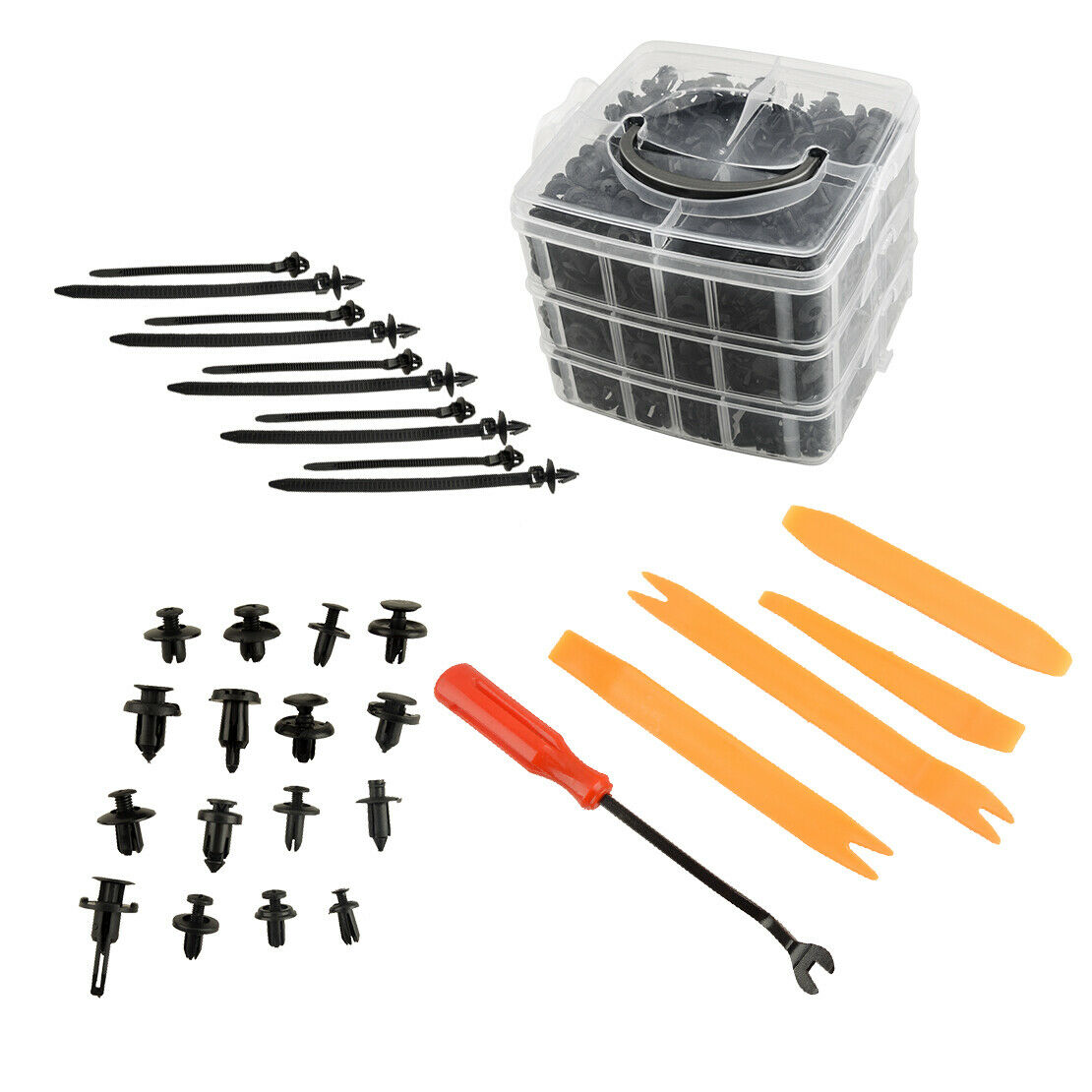 635pcs/kit Car Body Retainer Clips Push Trim Pin Rivet Fender Bumper Fastener tn