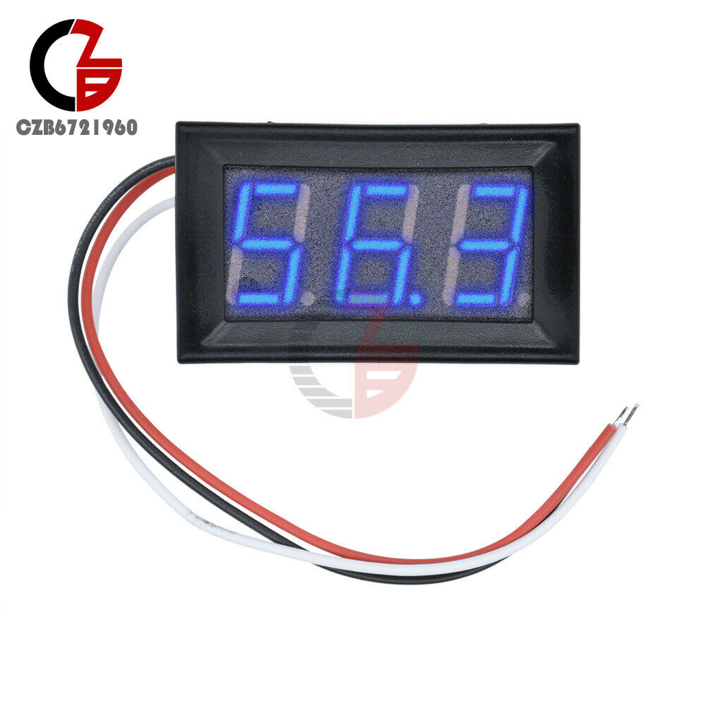 Blue LED Display DC 0V to 99.9V Panel Meter Three Wires Mini Digital Voltmeter