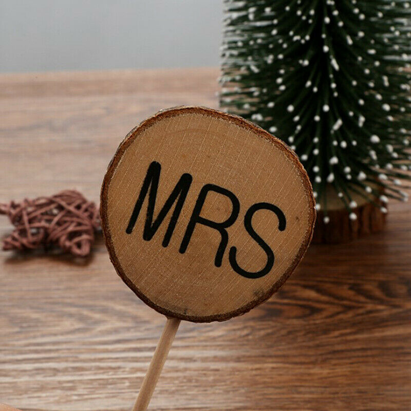 Mr Mrs Cake Topper Wooden Cake Top Flag English Alphabet Wedding Engageme.l8