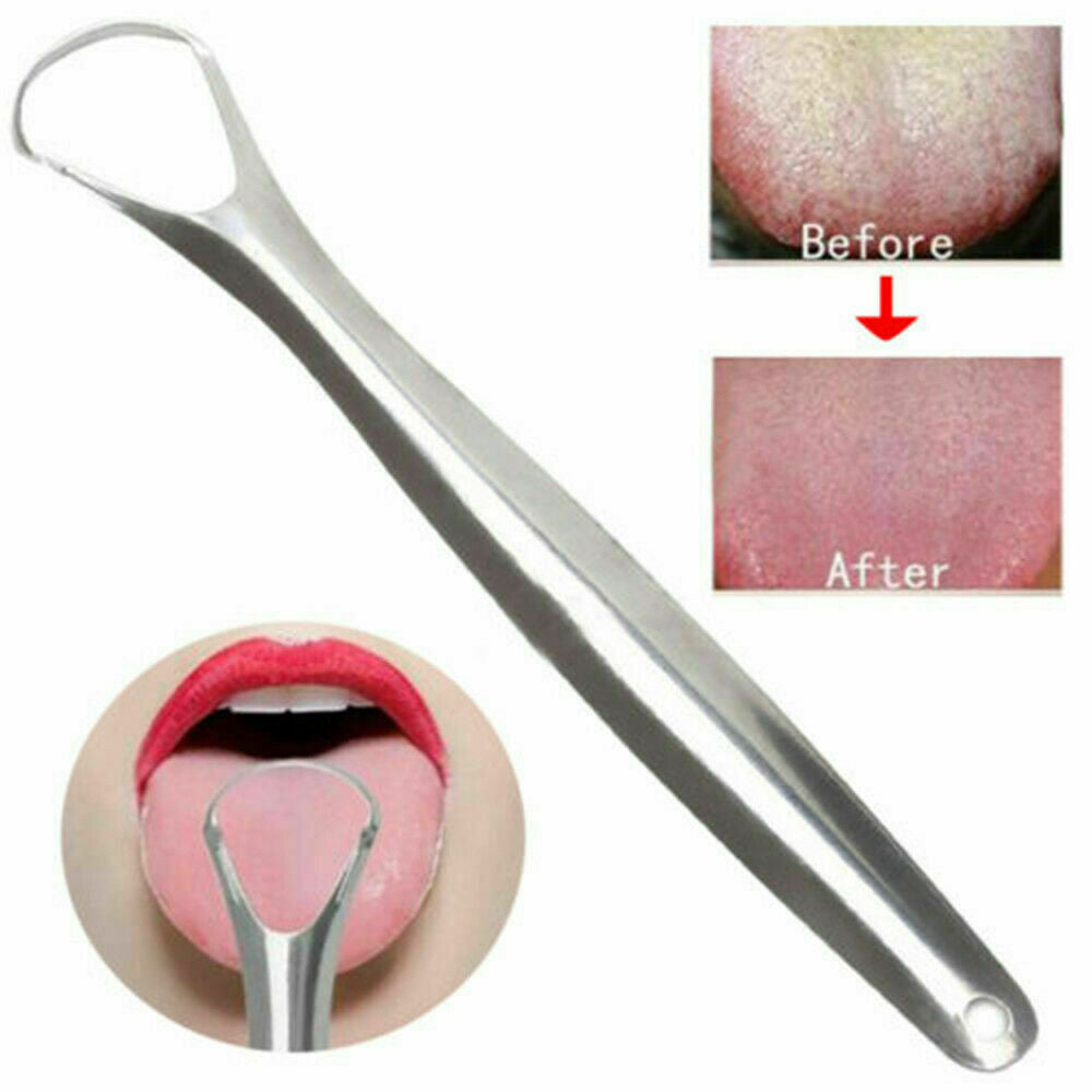 1PC Stainless Tongue Cleaner Scraper Oral Care Bad Breath Sweeper Health Tool