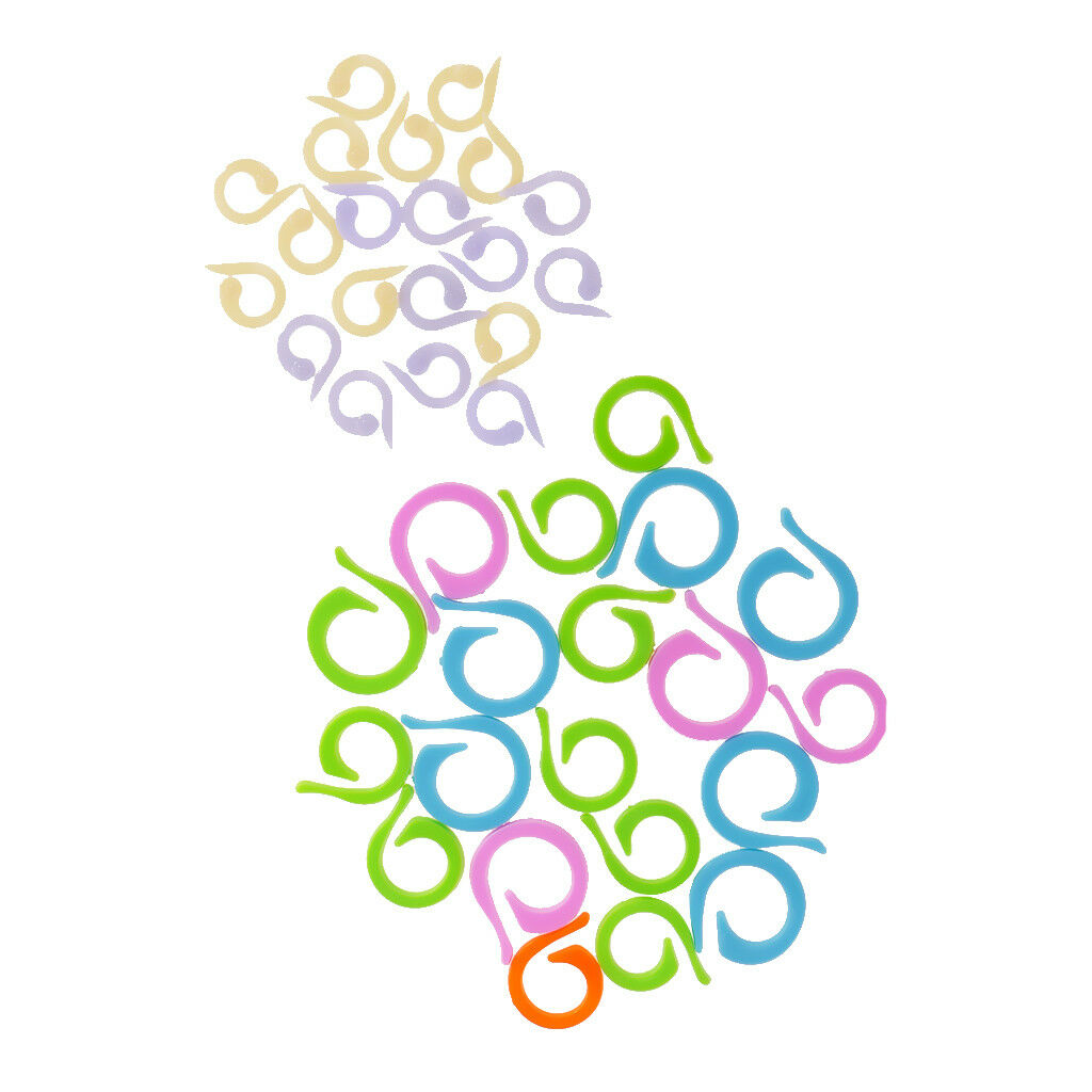 40pcs Assorted Plastic Split Stitch Ring Crochet Knitting Markers Tools