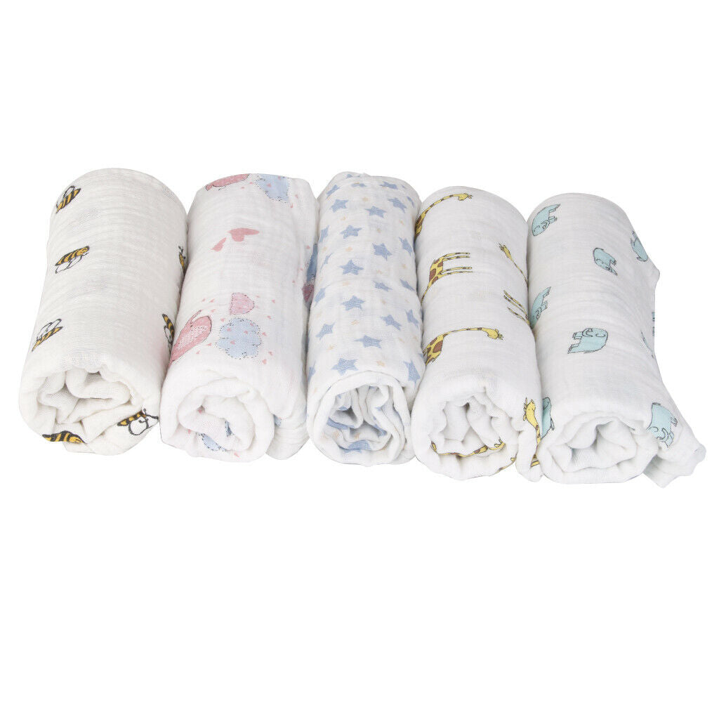 1 Pcs Muslin Cotton Blanket Newborn Baby Blanket Swaddle Bath Towel Bee