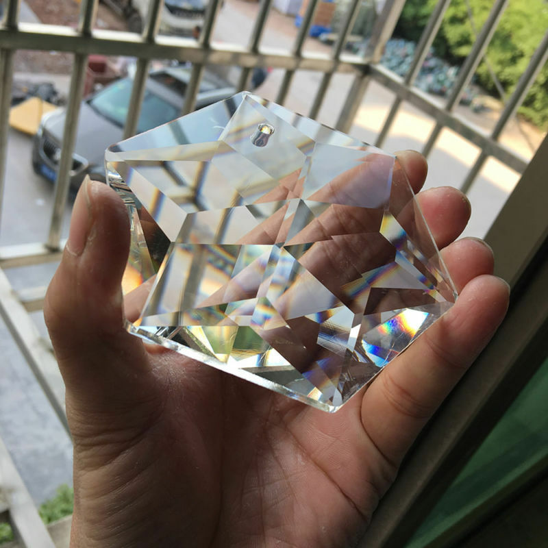 100mm Chandelier Lamp Pendant Glass Hexagram Crystal Decoration Prism Suncatcher