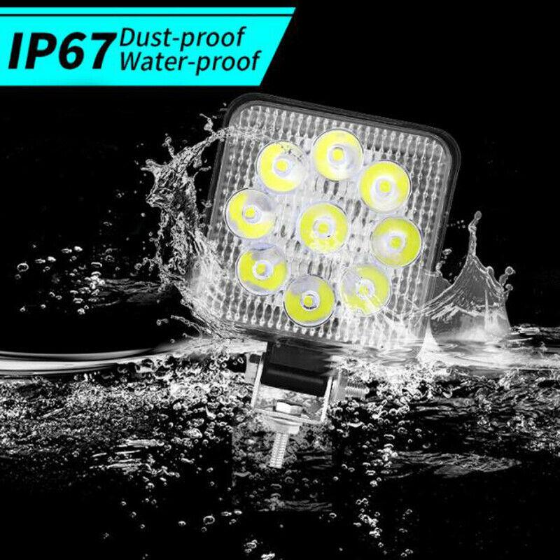 2PC 9LED Car SUV Off-road Work Lights Spot Flood LED Light Bar Reverse 27W 800LM