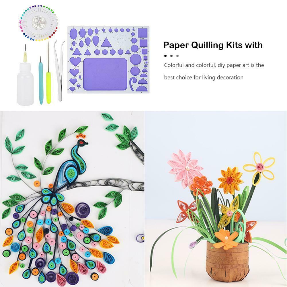 DIY Paper Quilling Tools Set Template Mould Board Tweezer Needles Pen Kit @