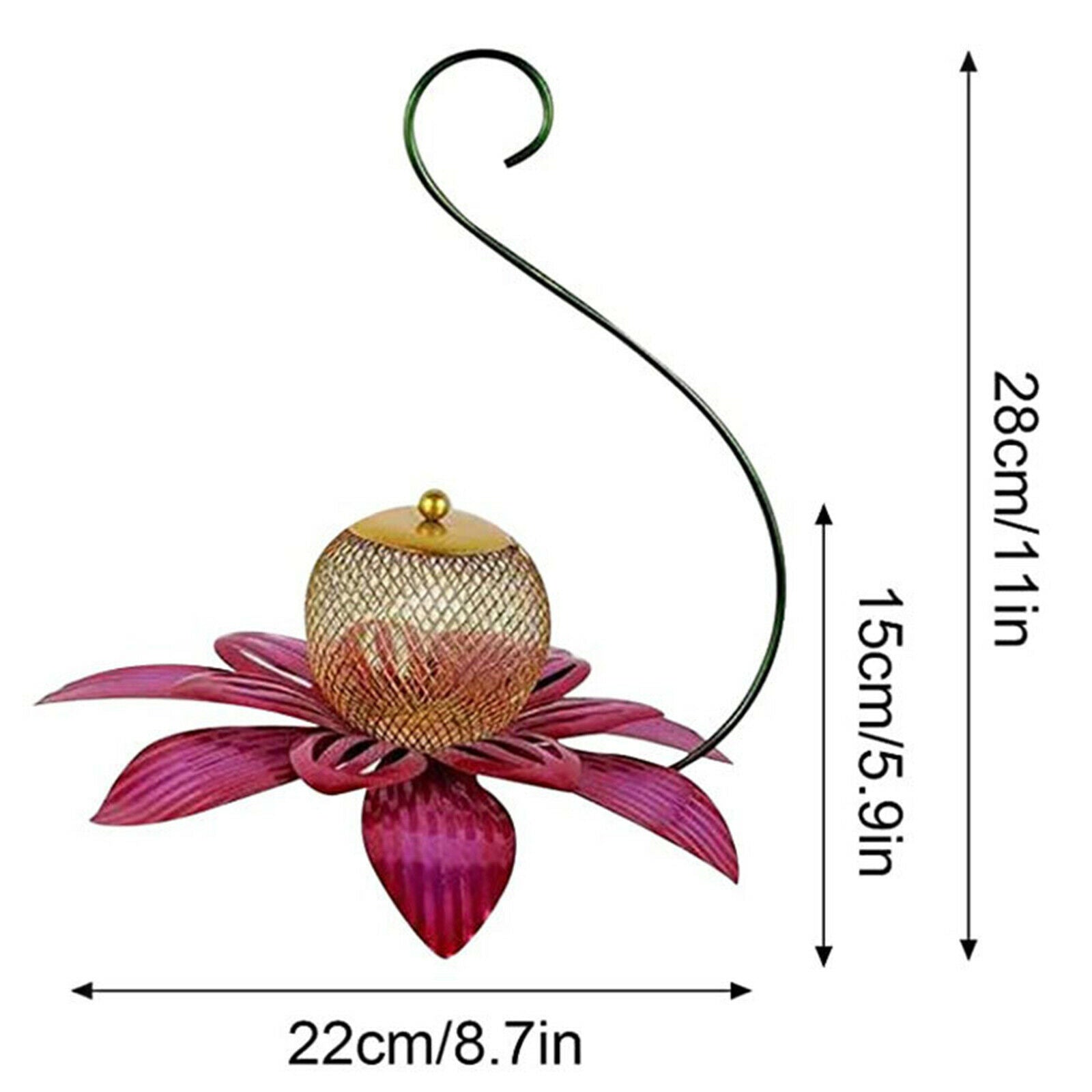 Flower Hanging Hummingbird Feeder Backyard Patio Decor Ornament