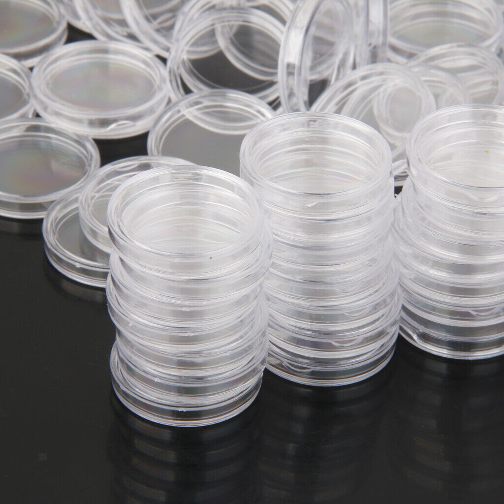 100x Plastic Memorial Coin Capsules Protector Collector Storage Boxes 24mm