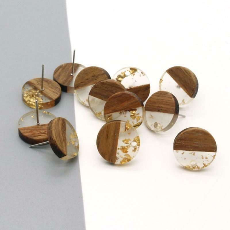 10x Stylish Stud Earring Findings with Loop Earrings Linker Pin DIY Jewelry Part