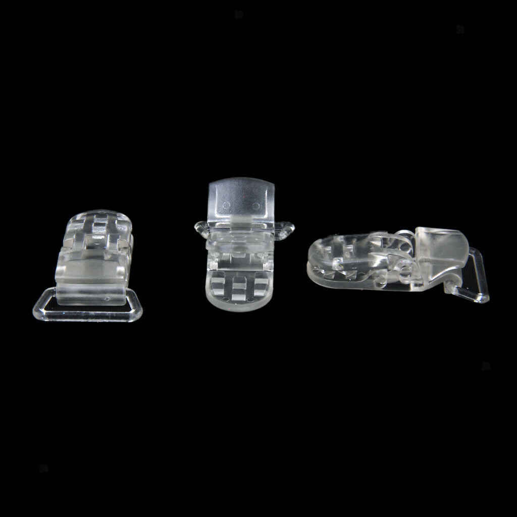 Plastic Pacifier Holder Badge Craft Dummy Clips 39x16mm 10pcs Clear