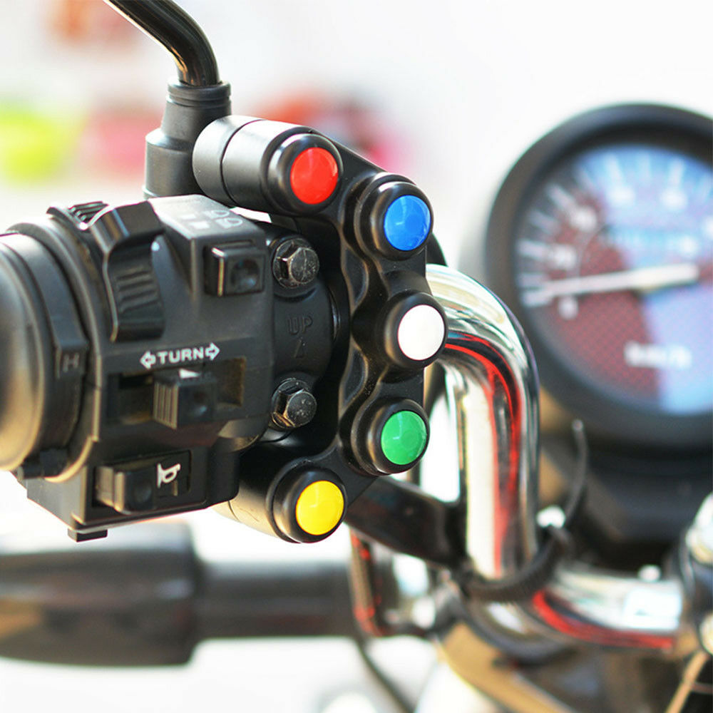 5 Button Universal Motorbike Quad ATV Switch Unit 22mm Handlebar Lights Horn