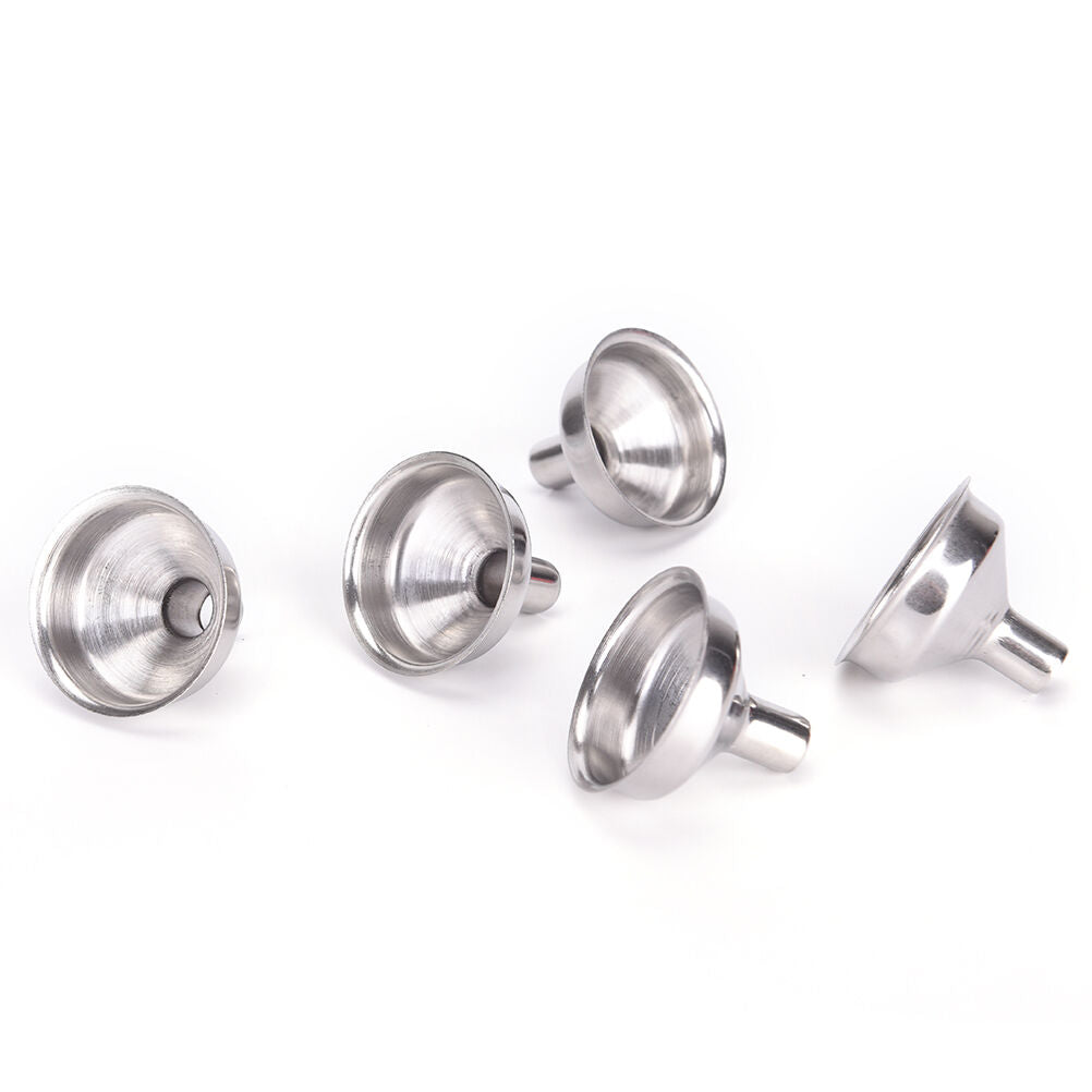 5x Stainless Steel Funnel Filler for All Kinds of Hip Flasks Whiskey  Wine PR SJ