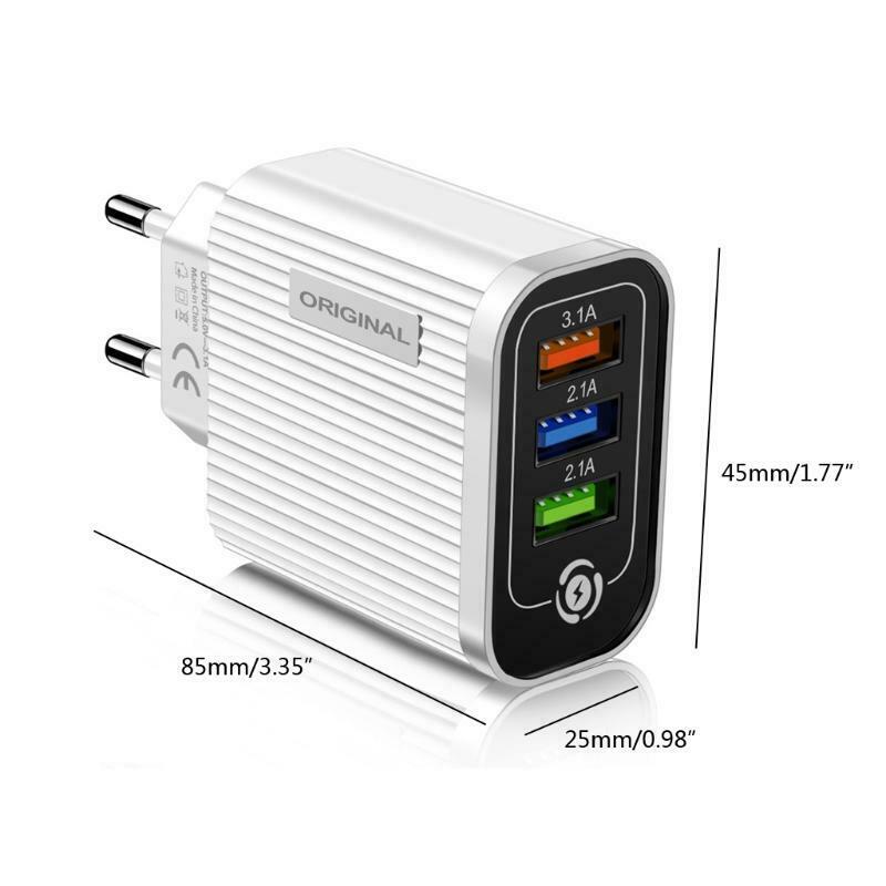 USB Charger LED Display US Plug Quick Charge 3.0 Wall Adapter Charger