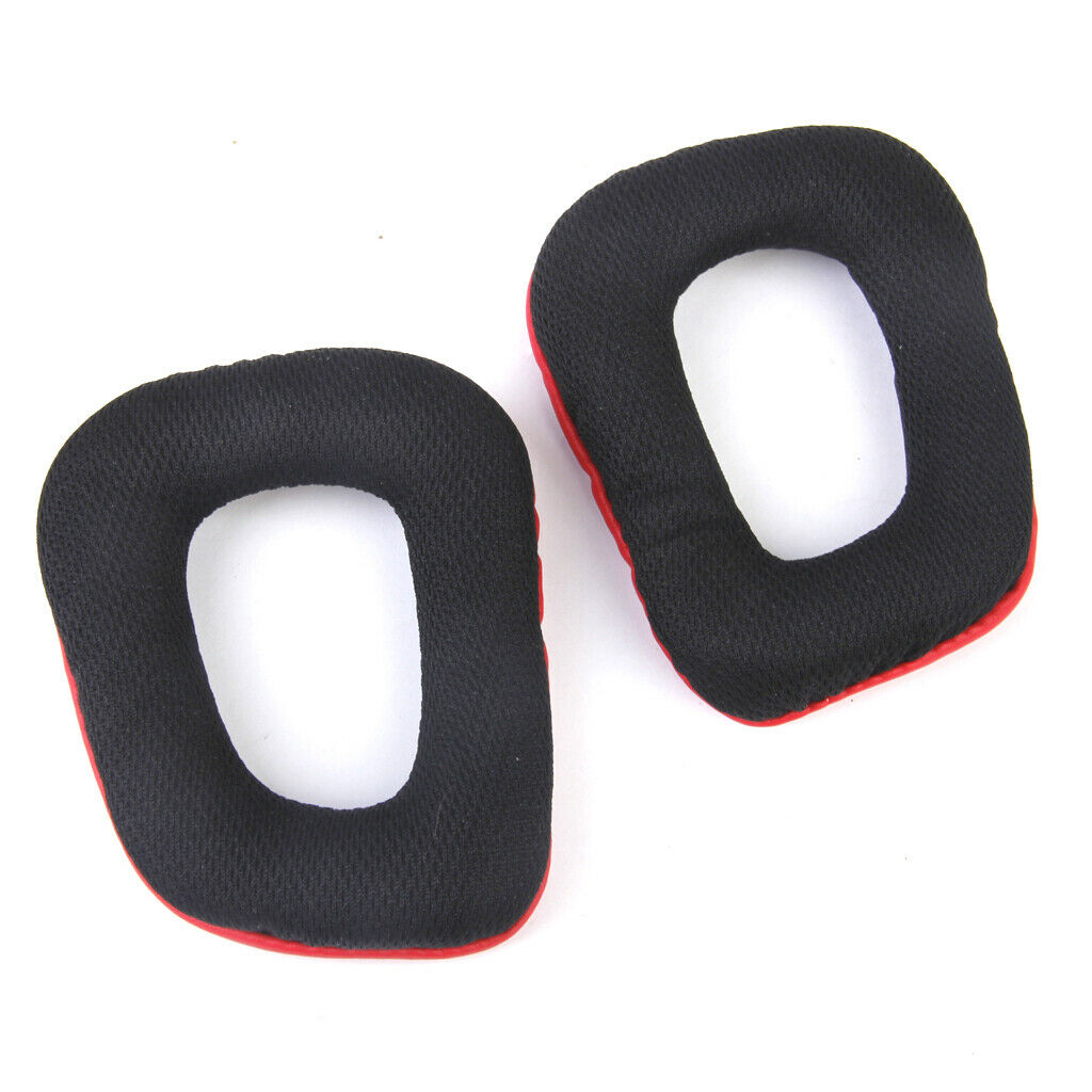 Pair Ear Pads Cushions for Logitech G35 G930 G430 F450 Headphone Red + Black