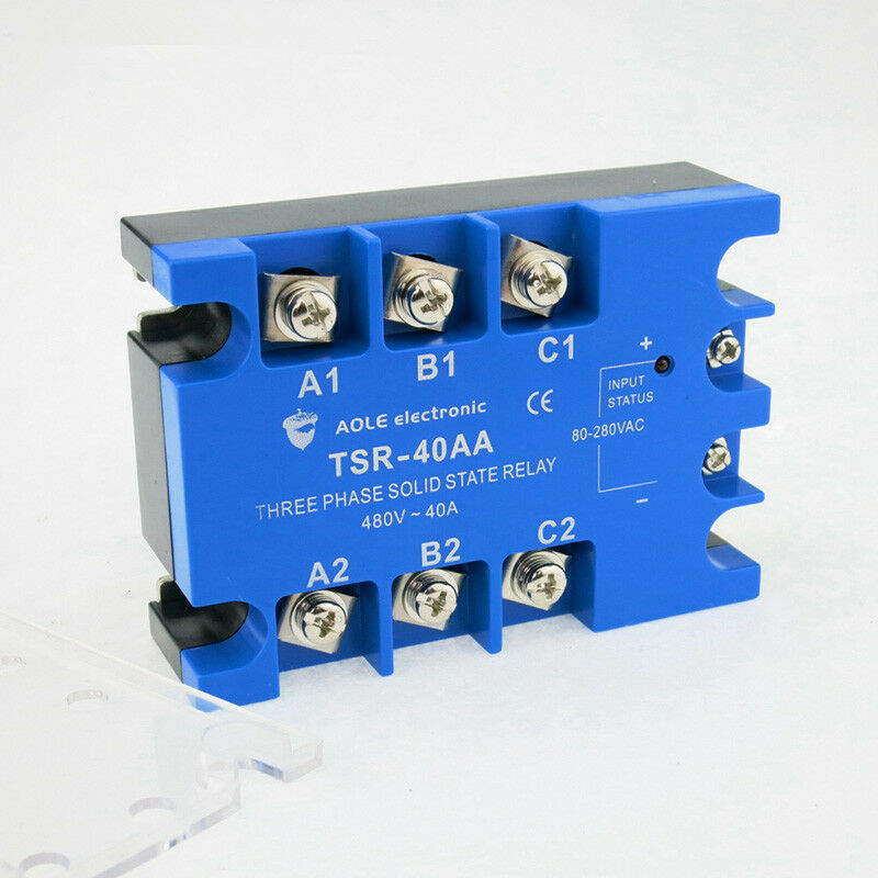 1PCS Three Phase Solid Sate Relay 40A AC-AC Bolts Fixed 80-280VAC To 480VAC