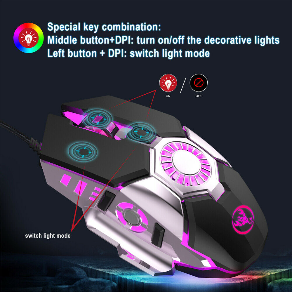 Wired Gaming Mouse Gamer Programming Computer Gaming Mice For PC RGB Backlight