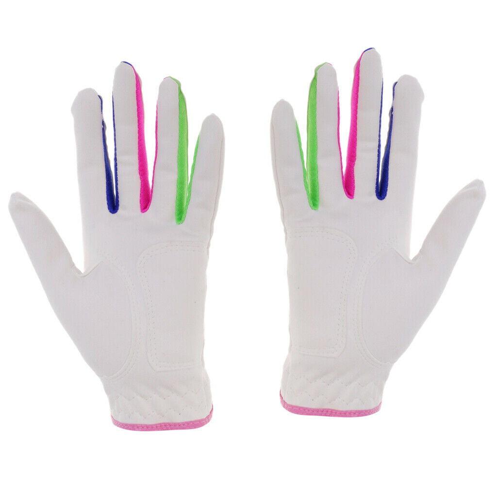1 Pair Kids Children Junior Non-slip Grip Elastic Breathable Golf Gloves - 14