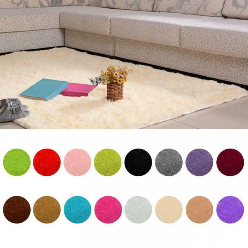 2x  Carpet Anti-Slip Shaggy Area Carpet For Home Floor Mat 16 Colors