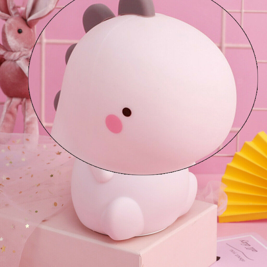 LED Night Light Bedside Lamp Color Changing Silicone Nursery Lamp Pink