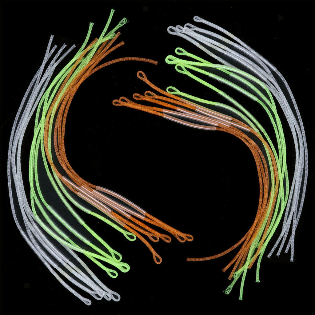10Pcs Braided Fly Fishing Line Leader Loop Connectors Yellow Capacity 50 lb