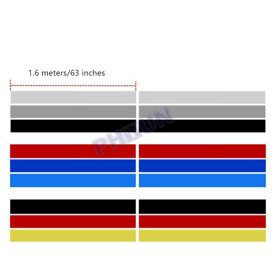 2x Car SUV Body Stickers Three-color Stripes Racing Styling Waterproof Universal