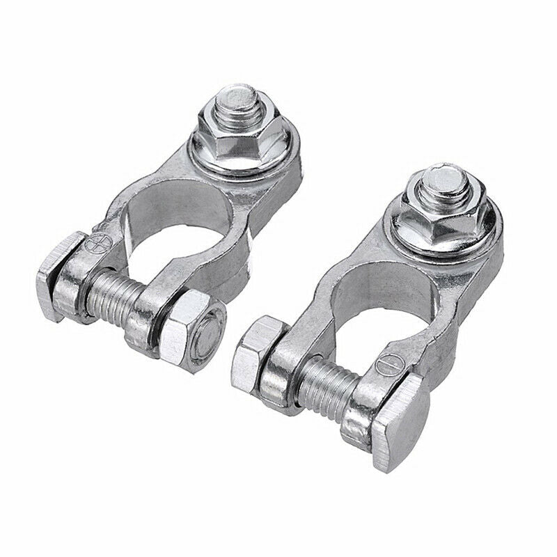 2PCS Car Battery Clamp Terminal Connector Aluminum Zinc Pile Head 16-18mm Copper
