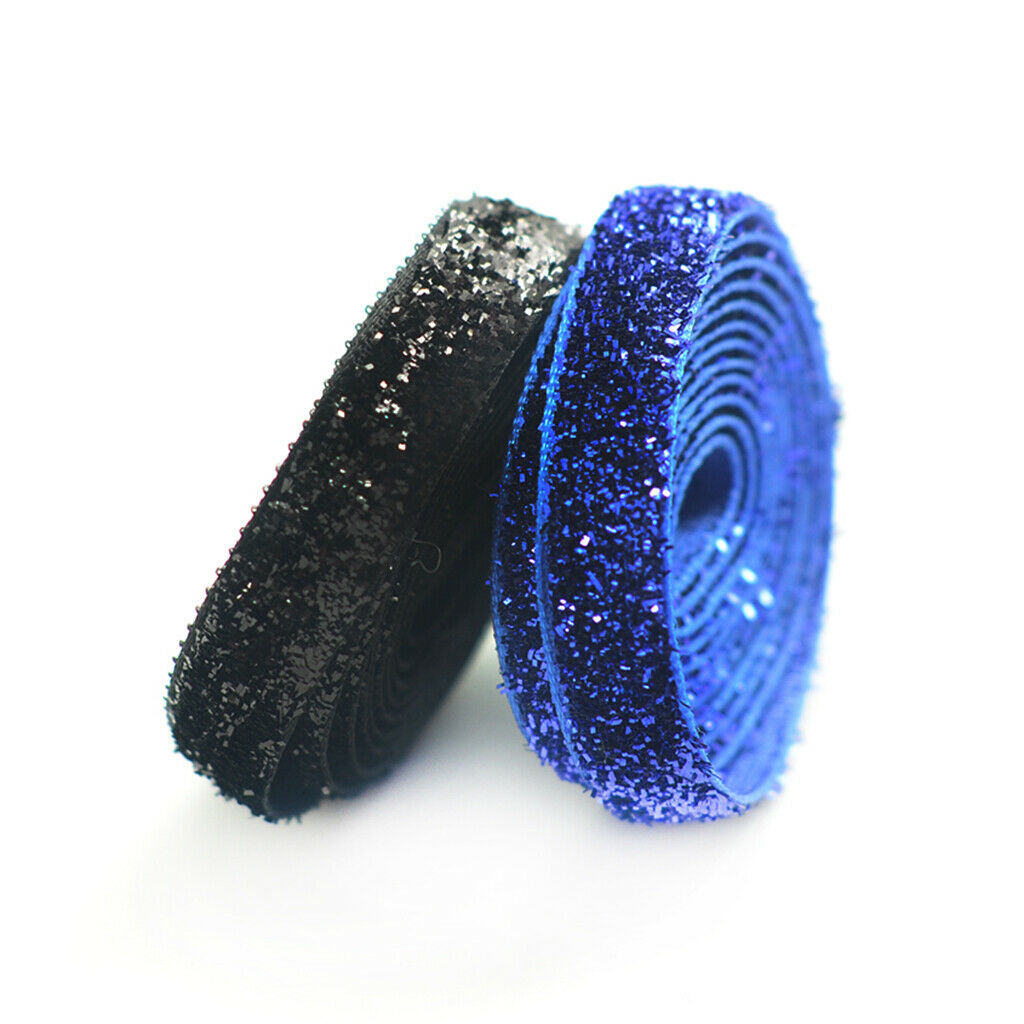 DIY 8yds 3/8"10mm Sparkle Glitter Velvet Ribbon Headband Bows Assorted Color