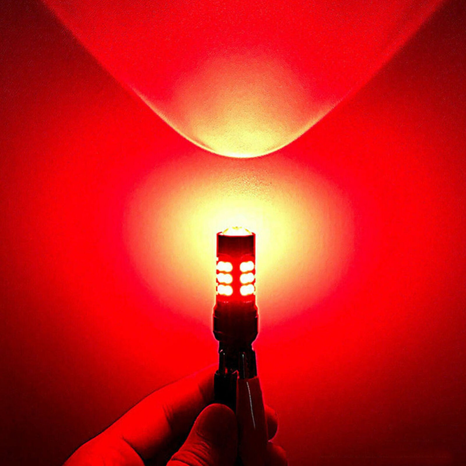 12-24V 7443 T20 W21/5W 21SMD High Power Super Red LED Brake Tail Turn Light Bulb