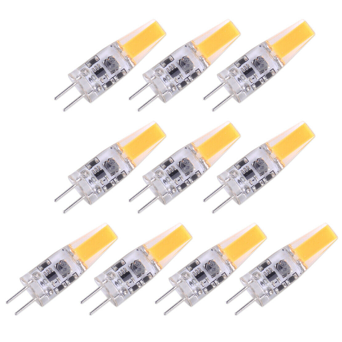 New 10x G4 3W COB Bulb Light AC DC 12V Dimmable LED Lamp Silicone Warm White An
