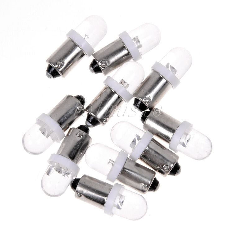 10 Pcs Instrument Panel BA9S Cute Round Head Lamp Ash Tray Bulbs Yellow 12V LED