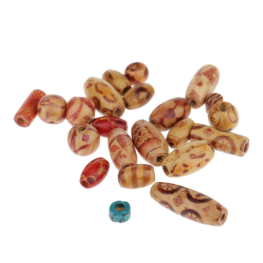 100 Packs Mixed Printed Beads Macroporous Loose Beads Jewelry Accessories