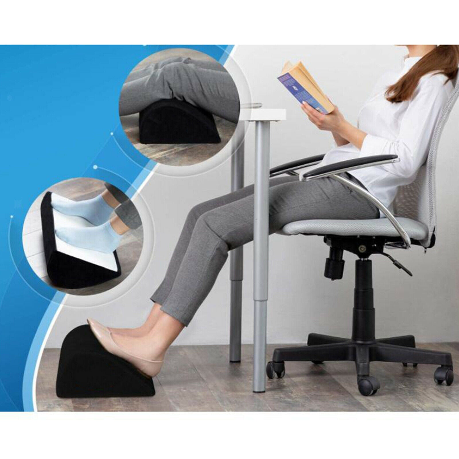 Soft Memory Foam Office Footrest for Travel Work Gaming Chair Back Pillow
