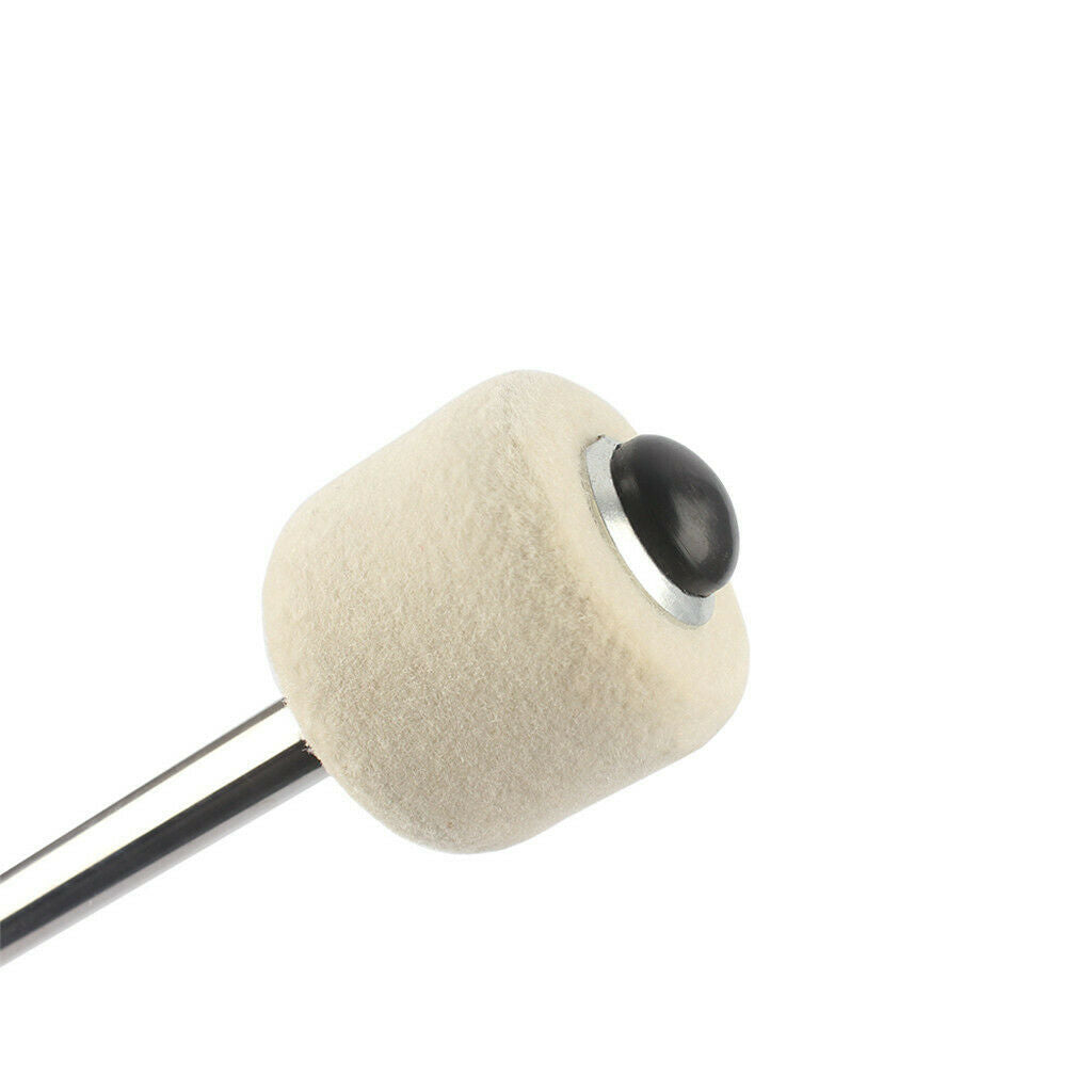 Bass Drum Mallets Wool Felt Head Stainless Hand Grip for Marching Band Parts