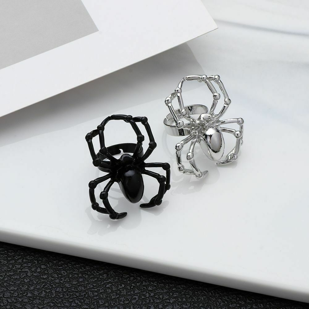Biker Hip Hop Stainless Steel Halloween Punk Simulation Animal Spider Ring