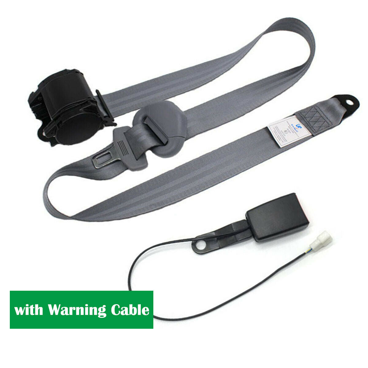 3 Point Retractable Seat Belts With Warning Cable Nylon Straps Universal Car SUV